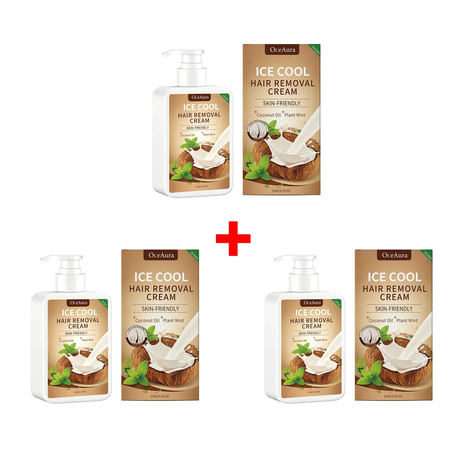 Painless Cooling Hair Removal Cream for Face and Body - 20