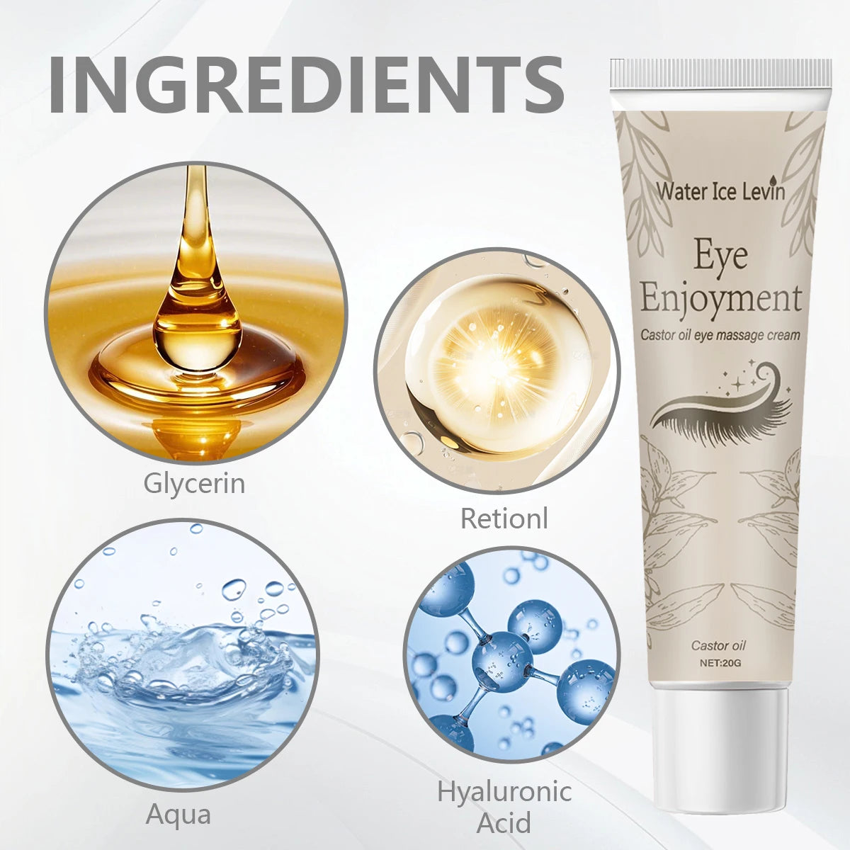 Water Ice Levin Castor Oil Eye Cream Anti Wrinkle Firming Treatment