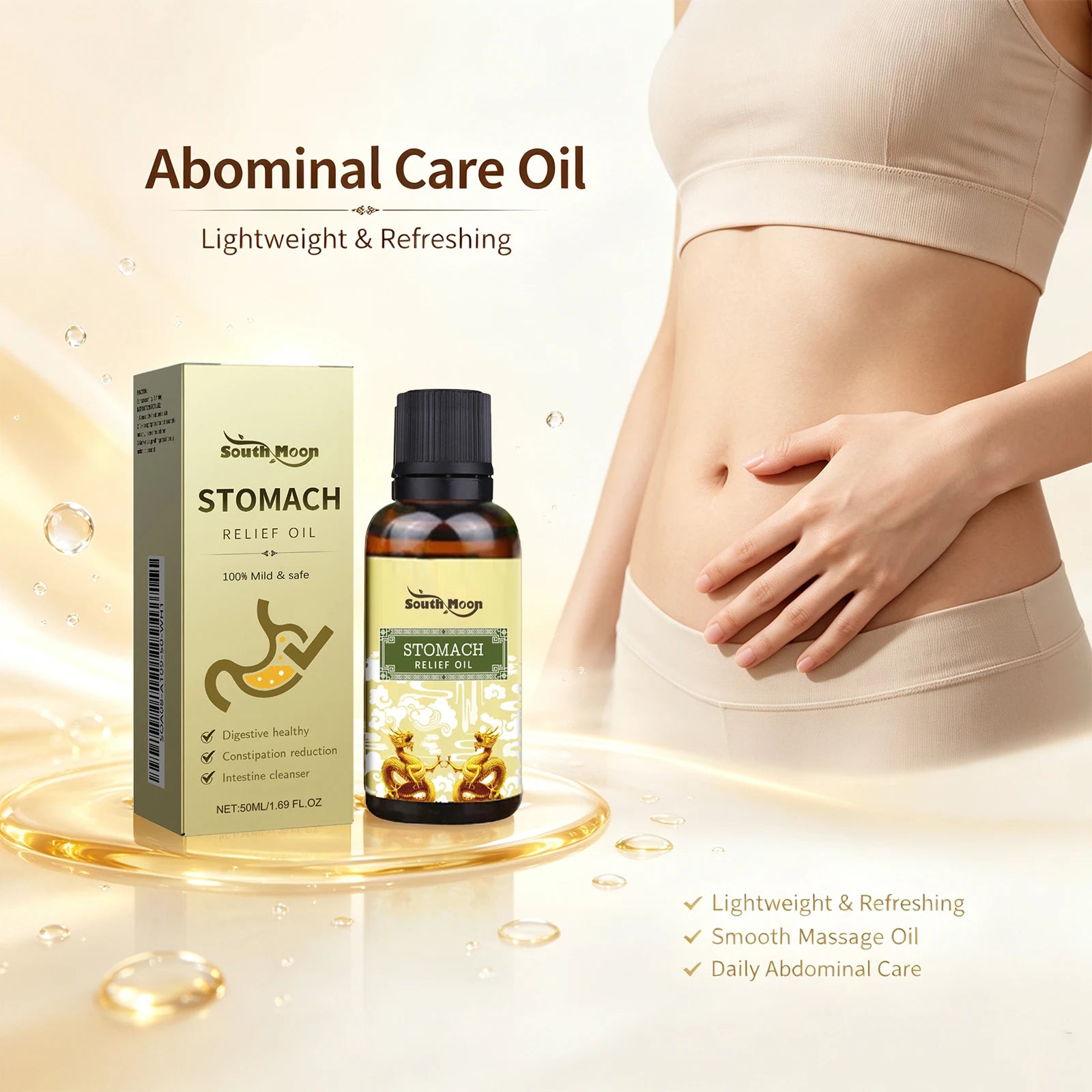 Herbal Abdominal Massage Oil for Natural Stomach Relief - 5