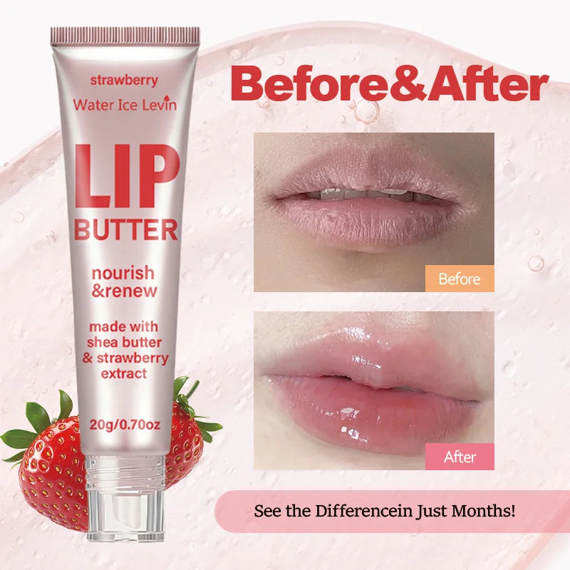 Strawberry Shea Butter Lip Balm Moisturizing and Renewing Lip Care 20g - 1