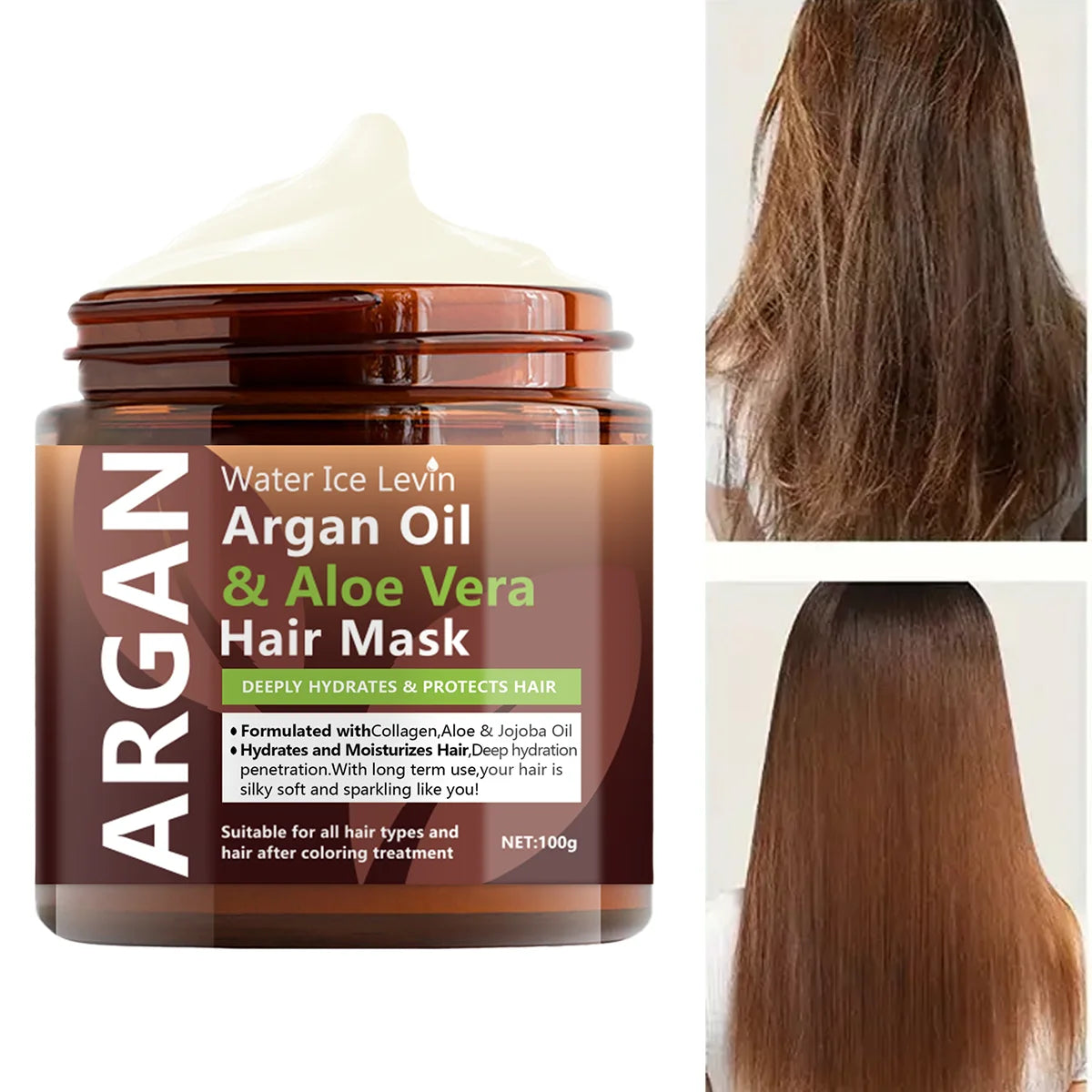 Argan Oil and Aloe Vera Collagen Keratin Hair Mask 100g - 6