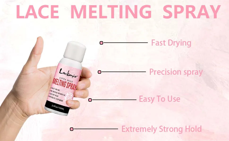 Lace Wig Adhesive Melting Spray Edge Control Wax Stick and Remover Kit - 8