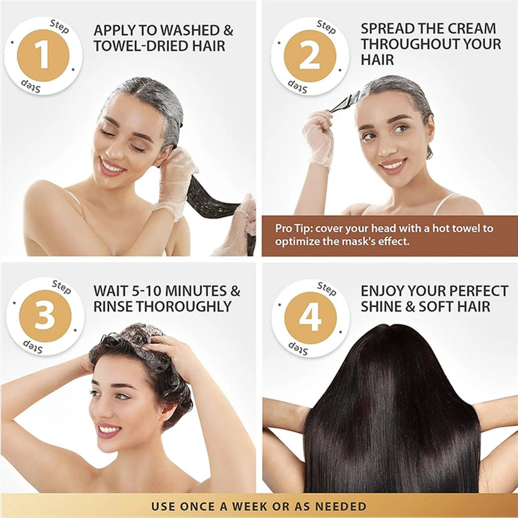 Collagen Keratin Hair Mask Repair Treatment for Frizz and Damaged Hair