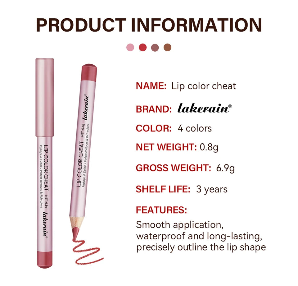 Waterproof Long-Lasting Matte Lip Liner Pencil Set