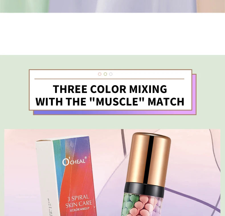 OCHEAL Tri Color Makeup Primer Moisturizing Face Isolation Cream - 7