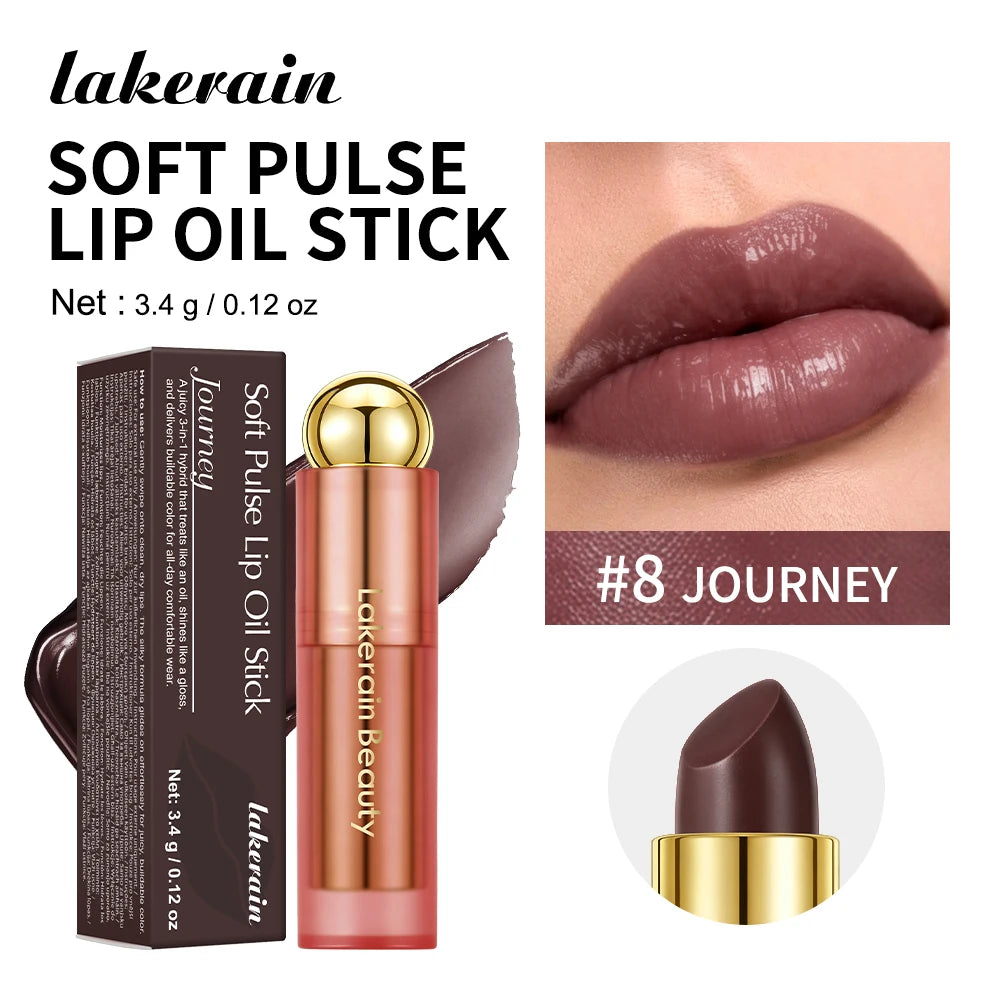 3-in-1 Tinted Hydrating Lip Oil Stick for Glossy Plump Lips