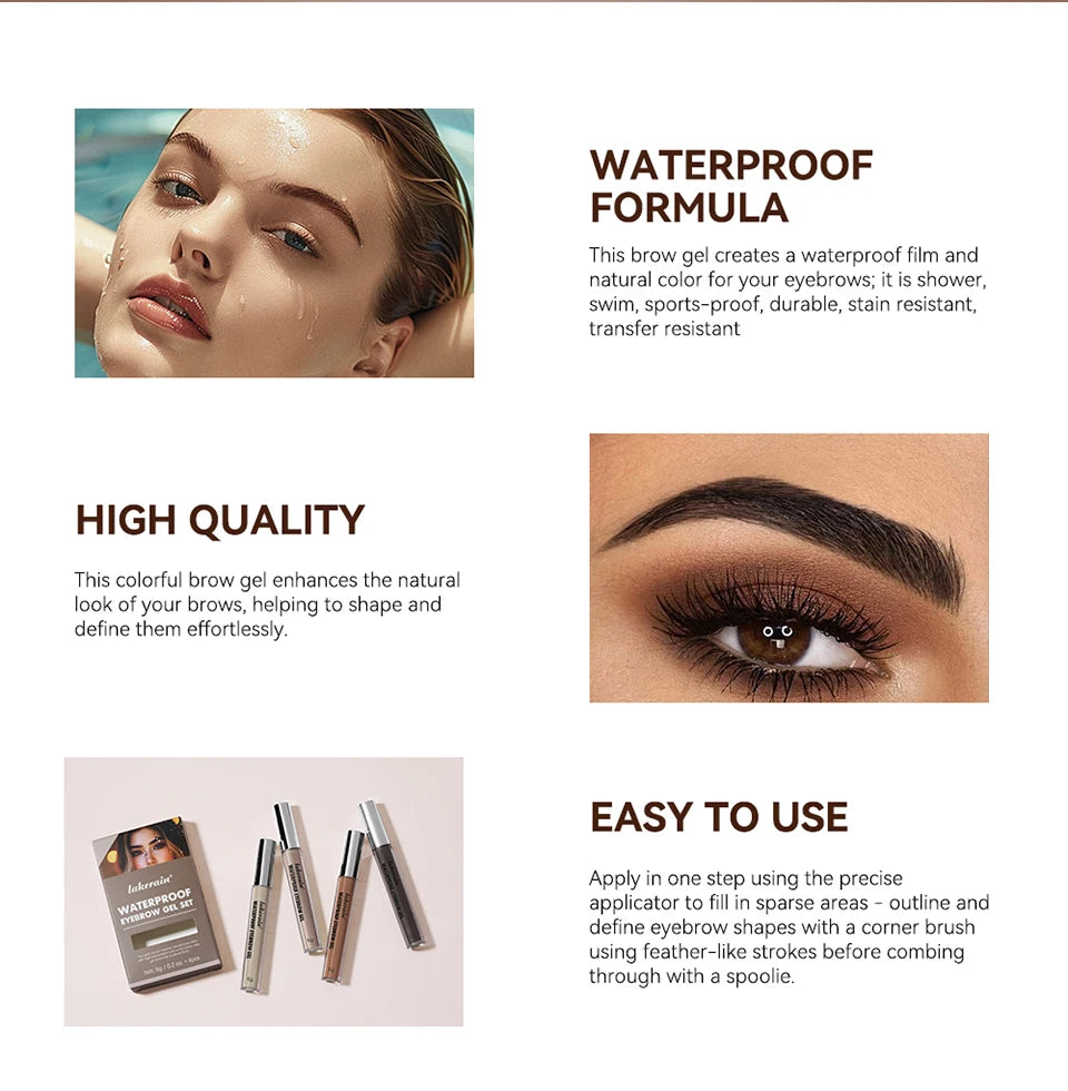 Long-Lasting Waterproof Eyebrow Tint Gel Set - 9