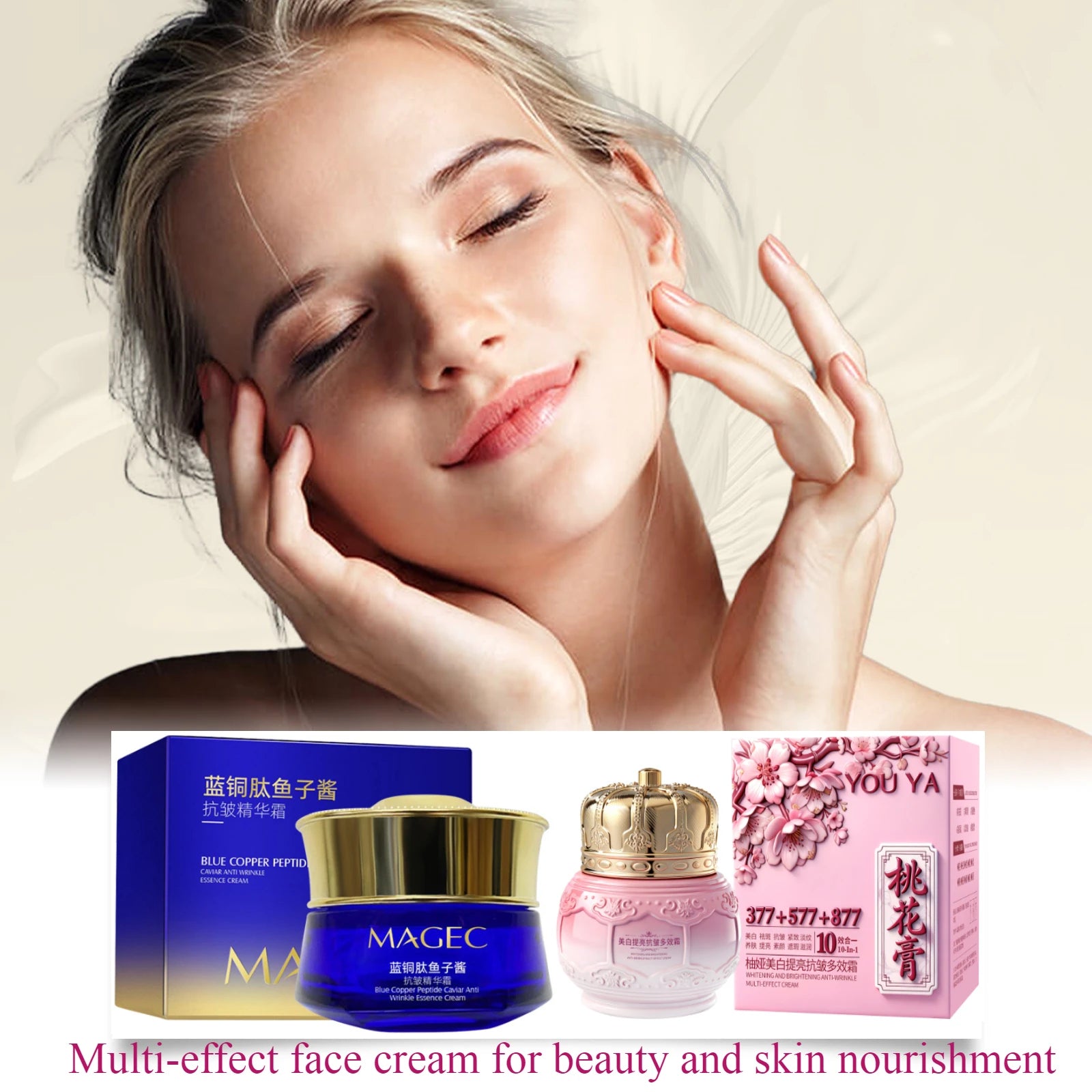 Blue Copper Peptide Caviar Face Cream Anti Aging Firming Moisturizer - 2
