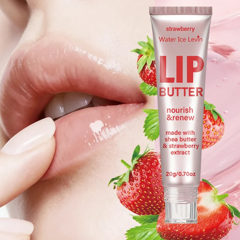 Strawberry Shea Butter Lip Balm Moisturizing and Renewing Lip Care 20g