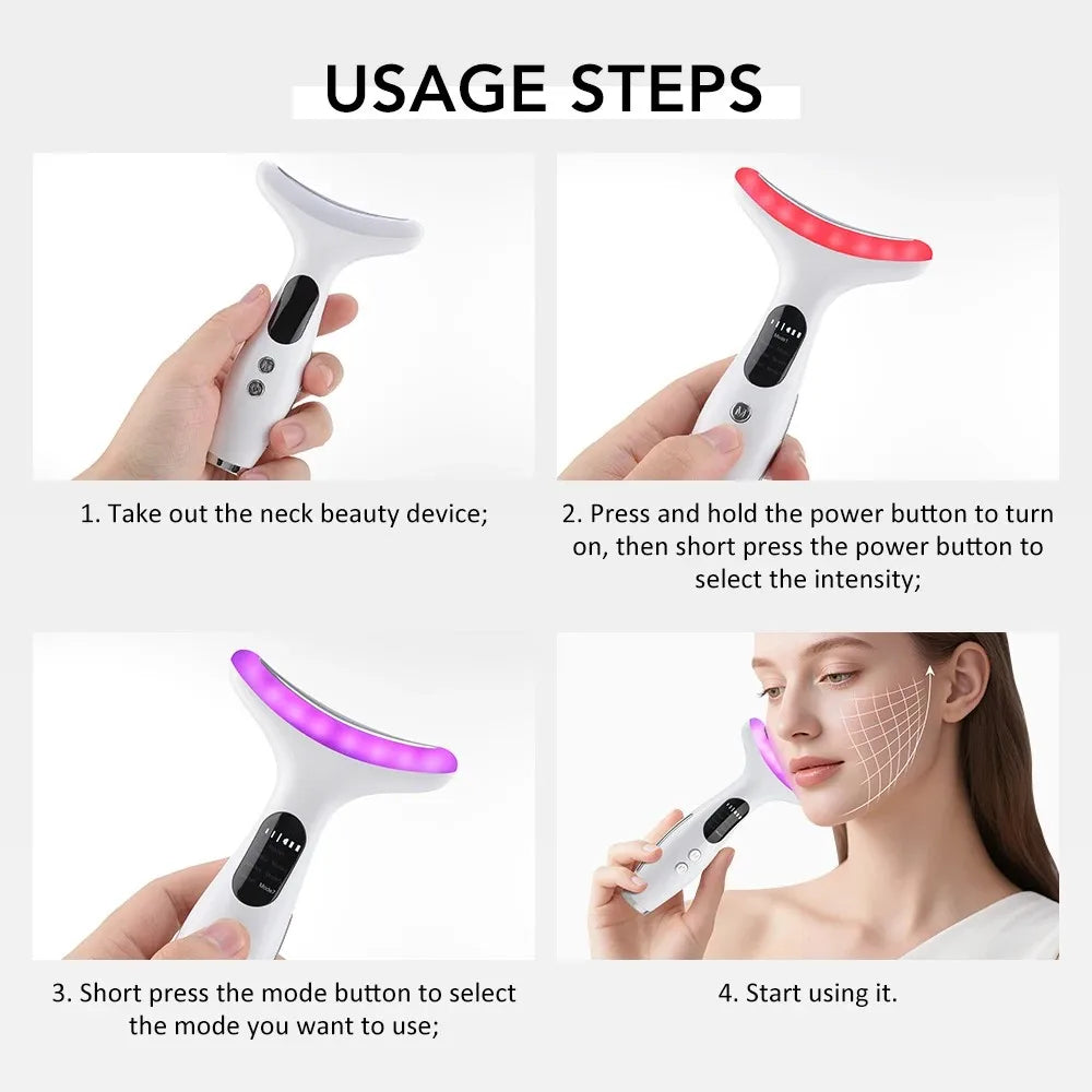 7-Color LED Neck and Face Lifting Massager - 3