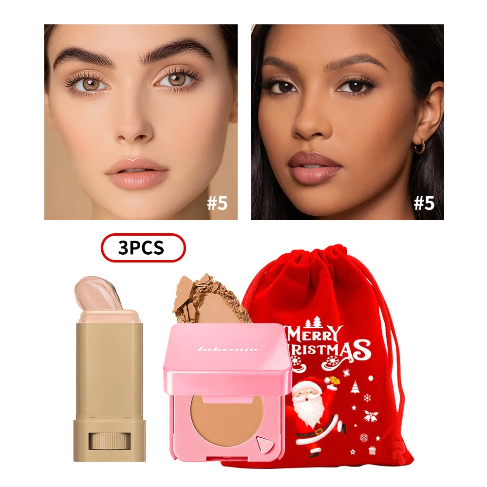 Matte Foundation Stick and Setting Powder Makeup Set - 39