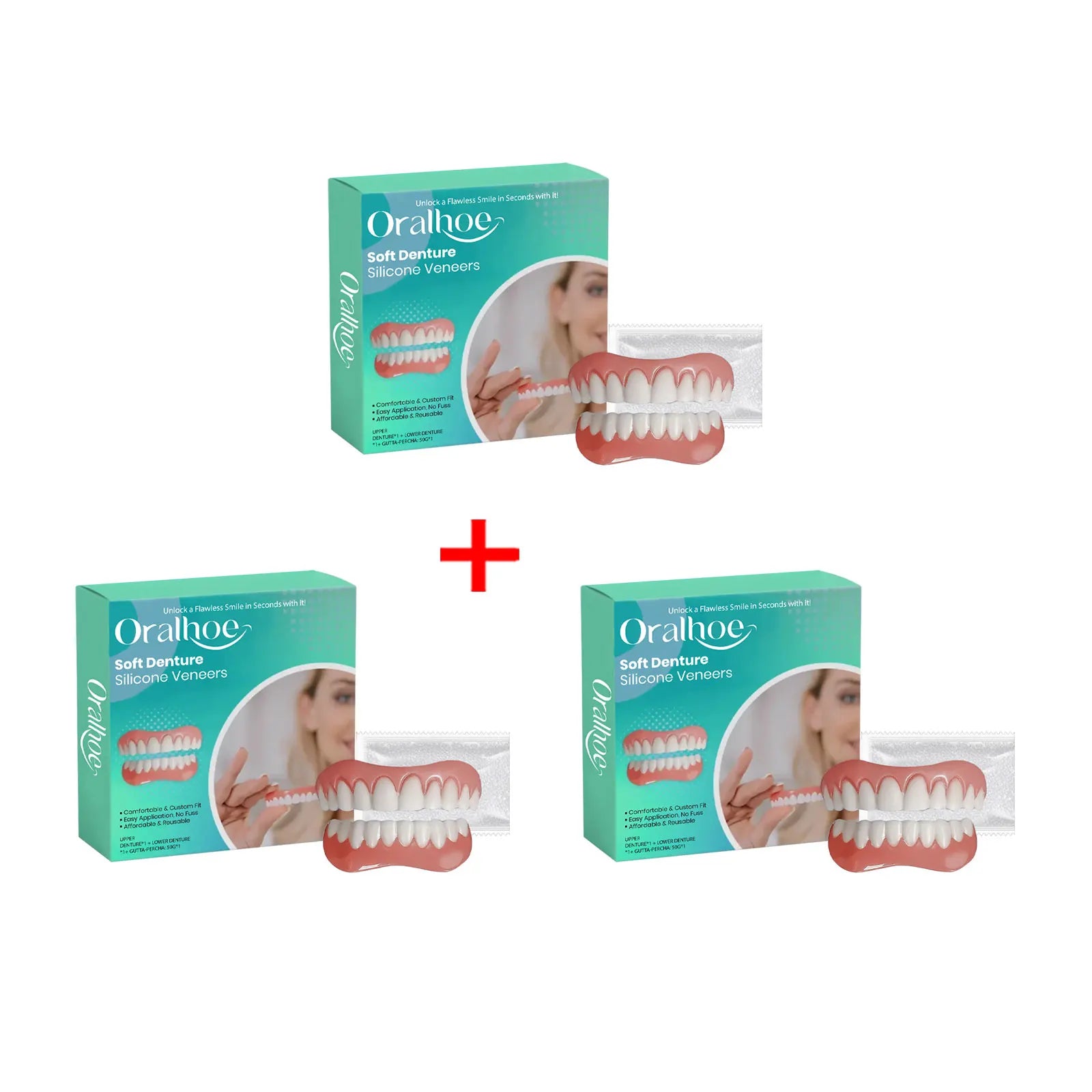 Flexible Silicone Cosmetic Dentures for Natural Smile - 16