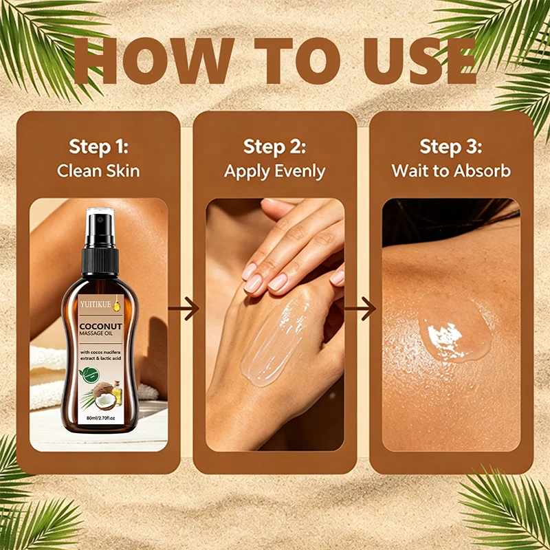 YUITIKUE Coconut Extract Massage Oil Hydrating Skin Care Body Cream - 12