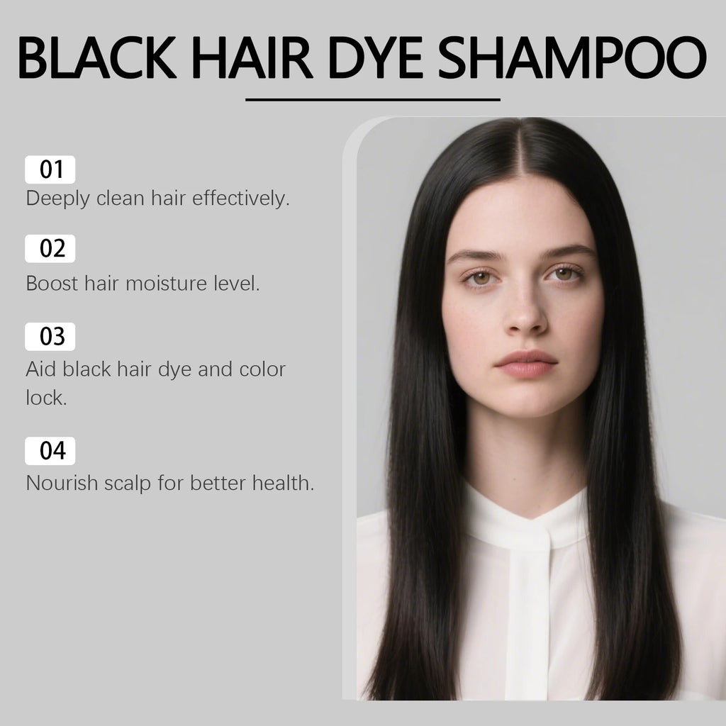4-in-1 Black Hair Dye Shampoo for Gray Coverage