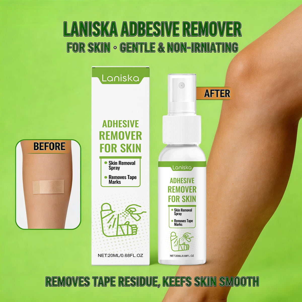 Gentle Adhesive Remover Spray for Skin Tape and Bandage Residue