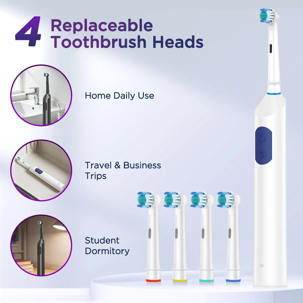Rechargeable Electric Toothbrush with 5 Cleaning Modes