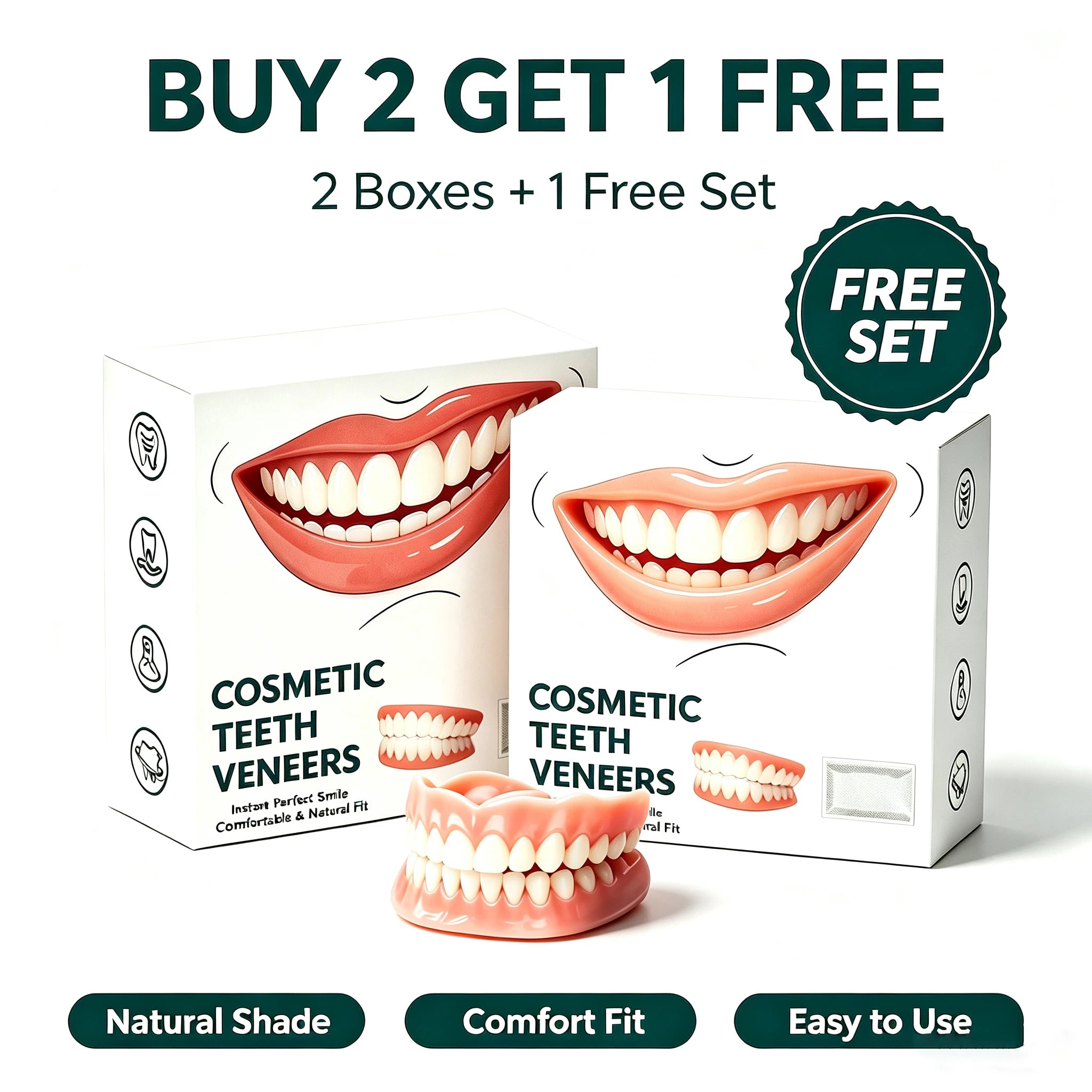 Comfortable Fit Silicone Denture Set with Storage Case - 14