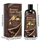 100ml Brown Hair Dye Shampoo 4-in-1 Plant Extract Gray Coverage