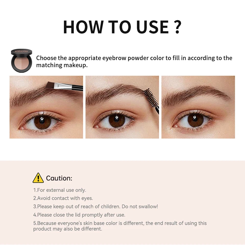Dual-Tone Eyebrow Powder Palette with Brush