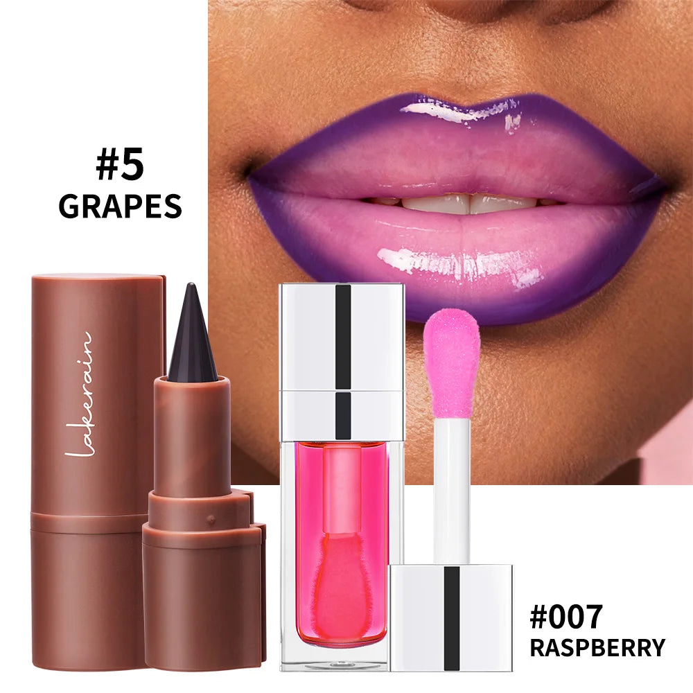 Hydrating Lip Liner and Gloss Makeup Set - 12