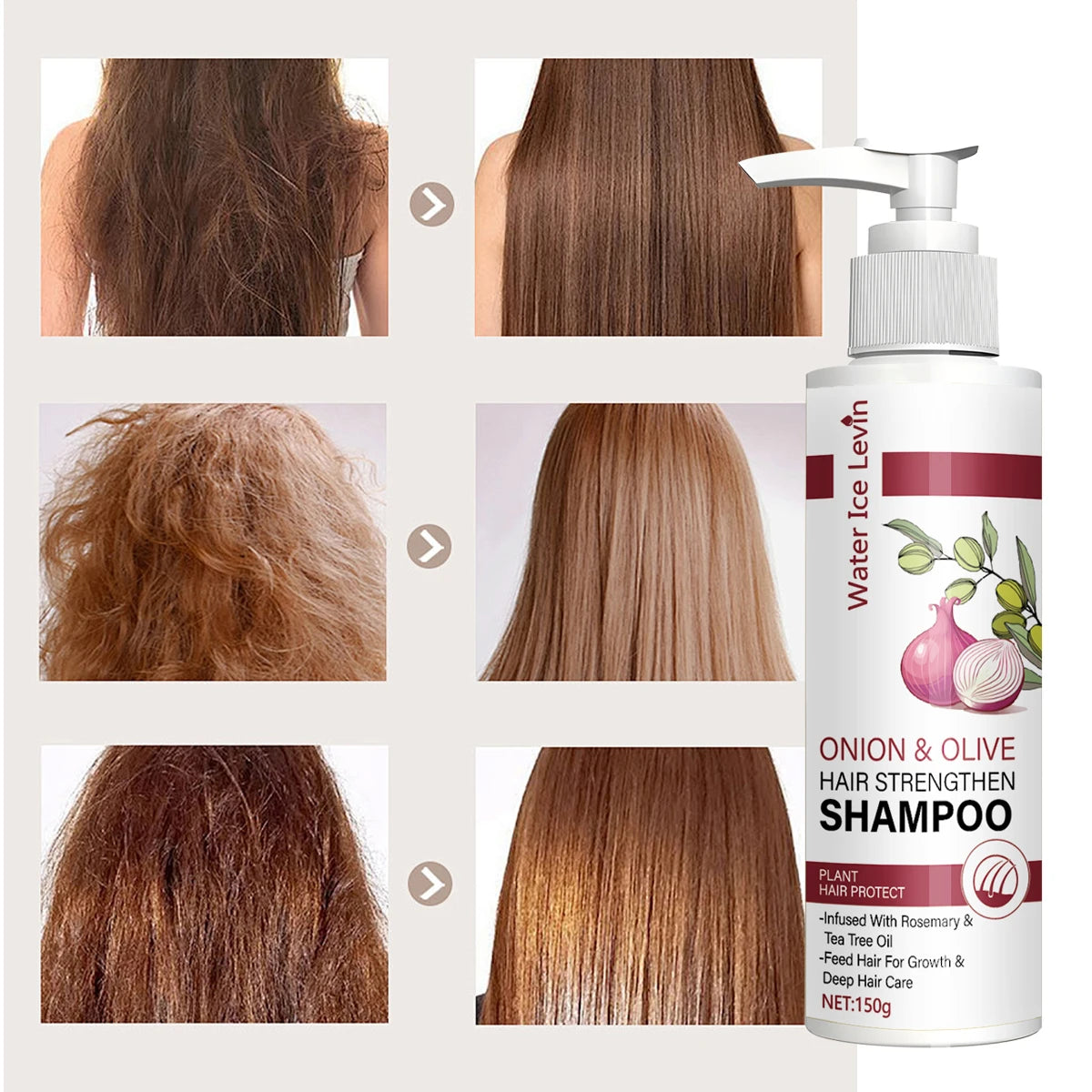 Onion and Olive Hair Strengthening Shampoo with Biotin and Rosemary Oil