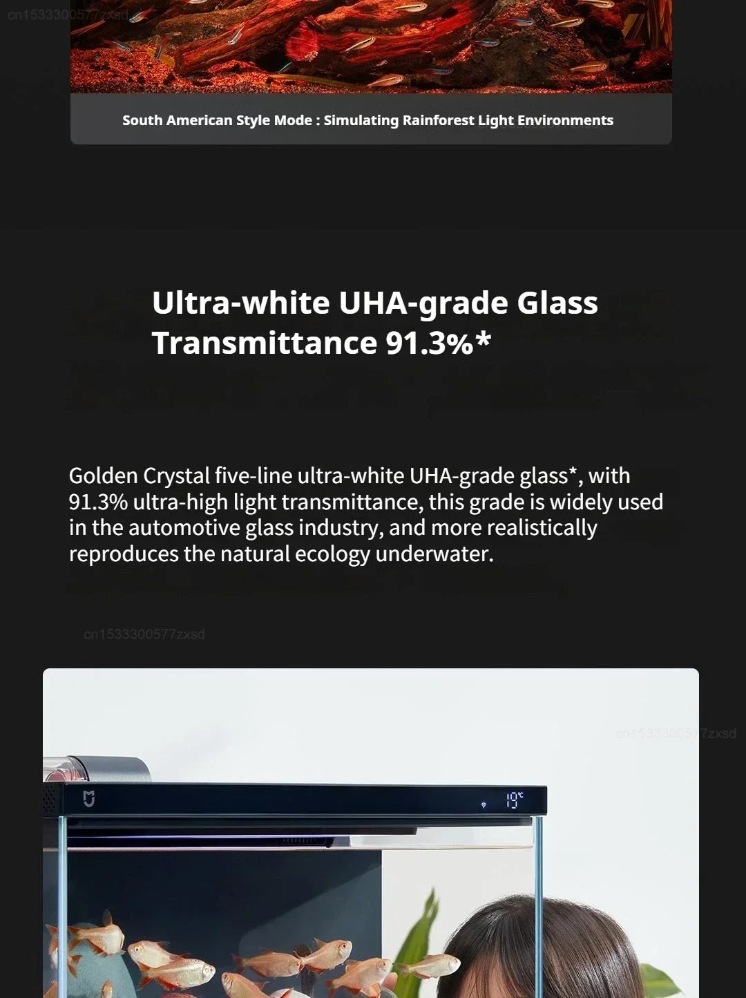 Mijia Smart Fish Tank MYG100 App Controlled Aquarium with Lighting System - 20