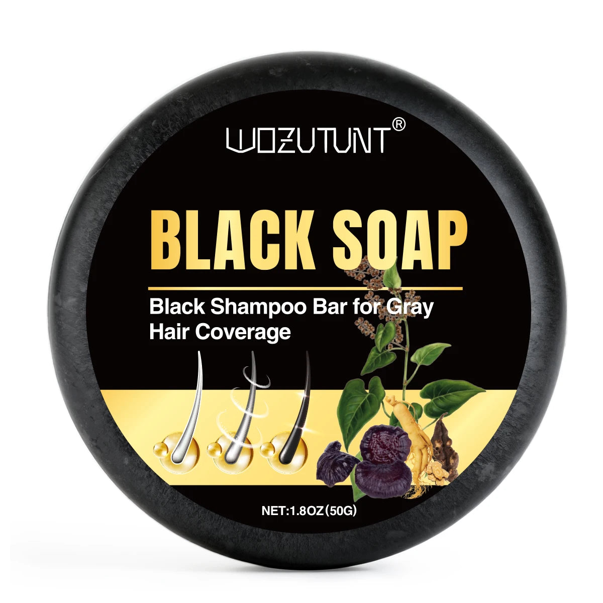 Goiple Black Hair Shampoo Bar Gray Coverage Natural Hair Darkening Soap - 13