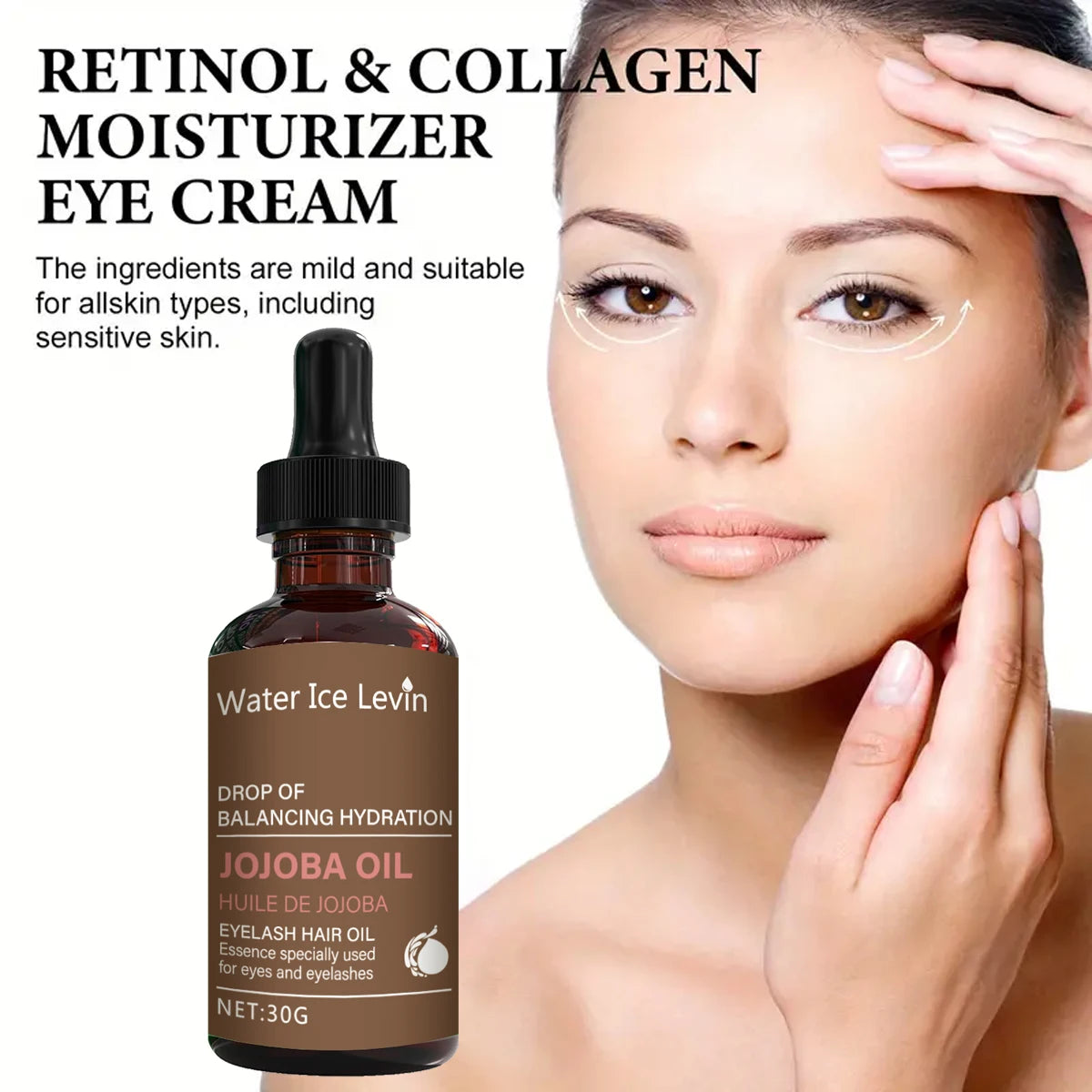 Water Ice Levin Jojoba Eyelash Growth Oil Retinol Eye Serum 30g - 4