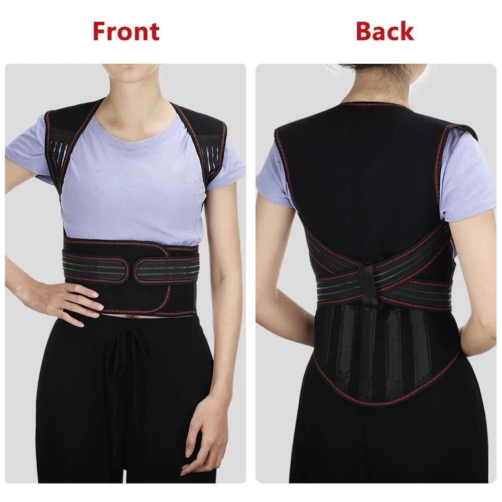 Self-Heating Magnetic Back and Shoulder Support Brace - 23