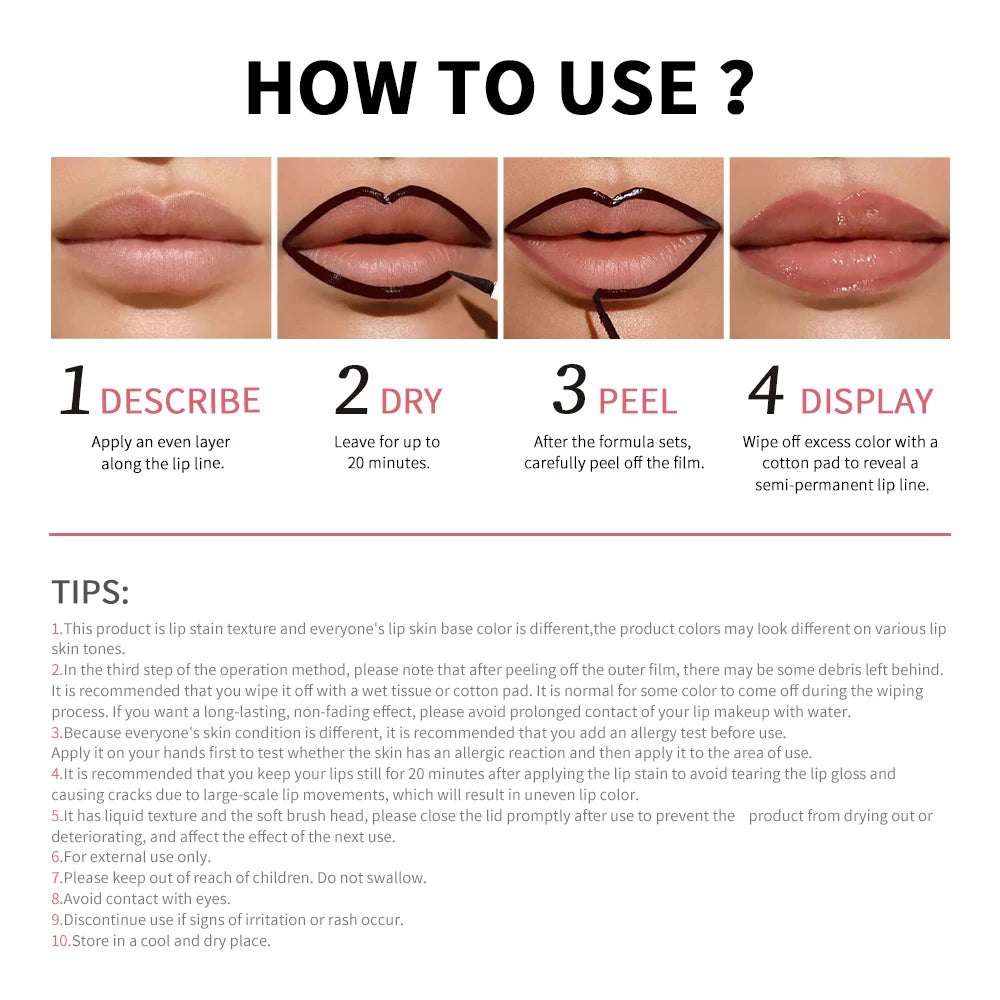 Peel-Off Tattoo Lip Liner Stain