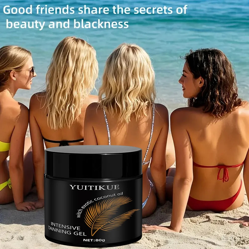 YUITIKUE Intensive Tanning Gel Coconut Oil Natural Bronzer 80g - 5