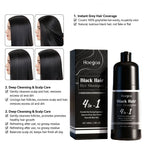 4-in-1 Black Hair Dye Shampoo for Gray Coverage