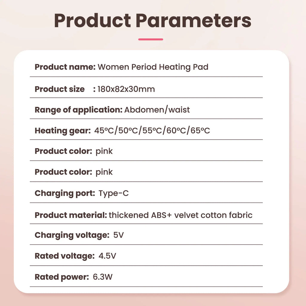 Cordless Menstrual Heating Pad with Vibration Massage