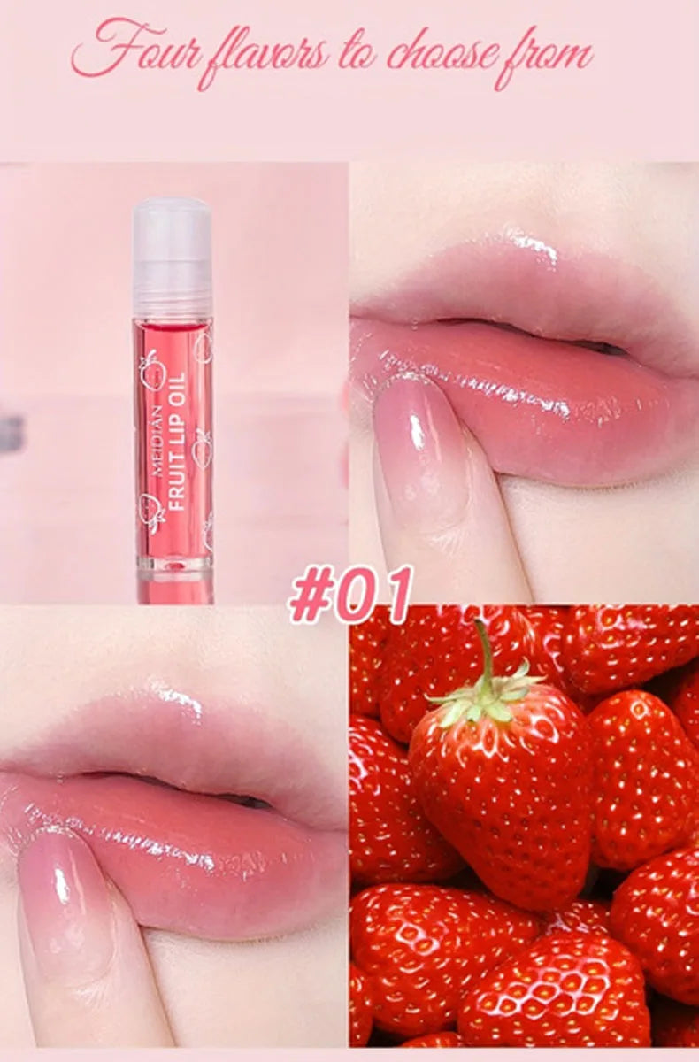 4 Piece Fruit Lip Oil Set Moisturizing Gloss for Dry Lips - 15