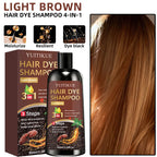 YUITIKUE 3in1 Light Brown Hair Dye Shampoo Gray Coverage Hair Color