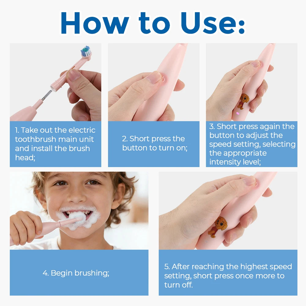 Rechargeable Sonic Electric Toothbrush for Kids - 14