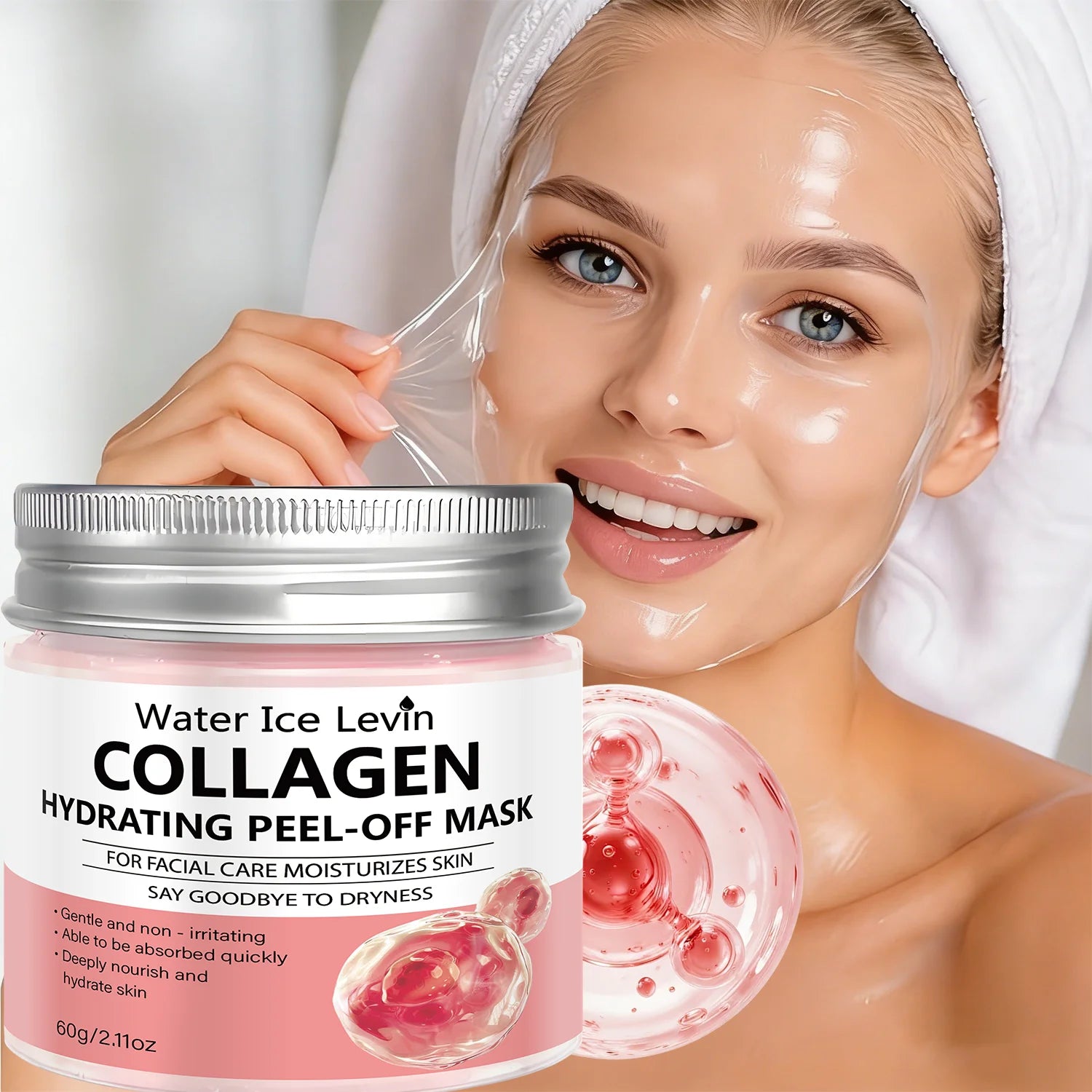 Collagen Hyaluronic Acid Peel Off Mask Hydrating Facial Treatment 60g - 7