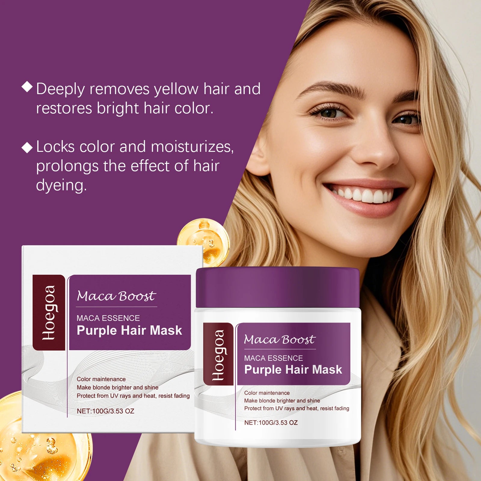 Purple Hair Mask and Shampoo Set for Color Protection - 5