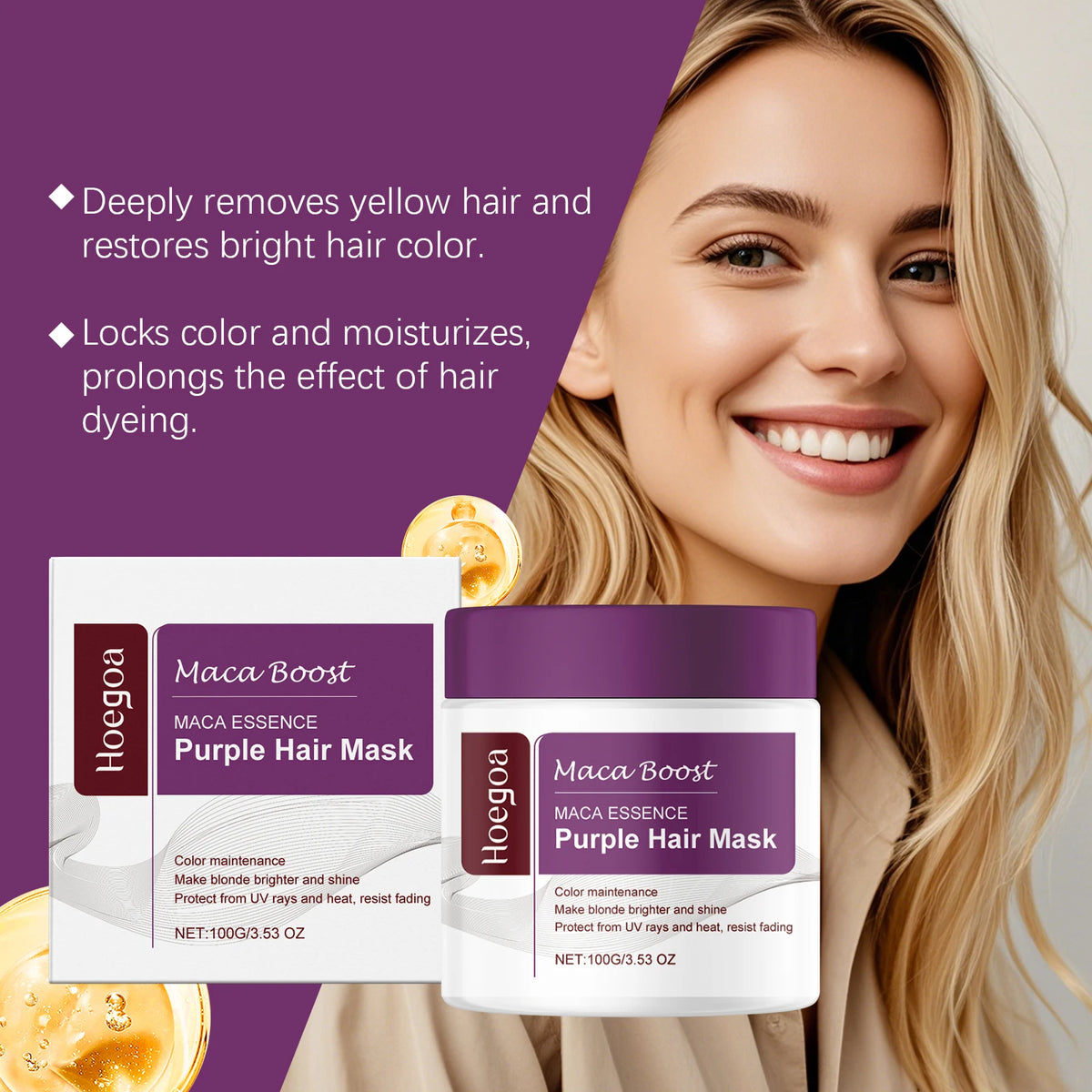 Purple Hair Mask and Shampoo Set for Color Protection