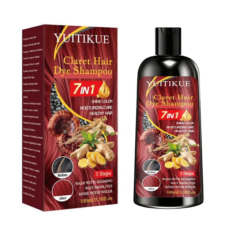 7 in 1 Claret Herbal Hair Dye Shampoo 100ml