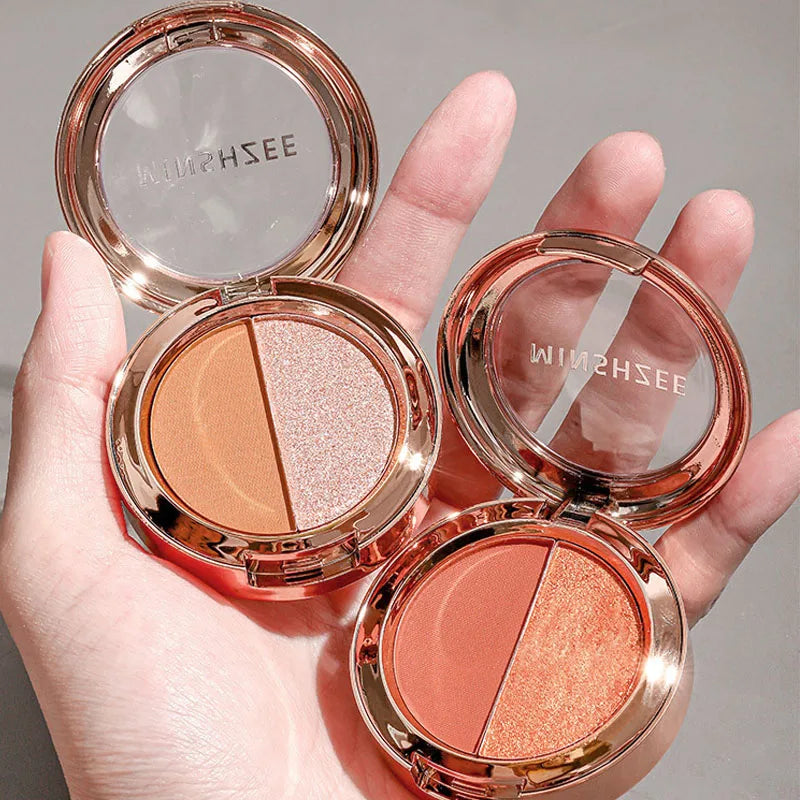 Minsheze Dual Color Eyeshadow Palette Waterproof Glitter Makeup