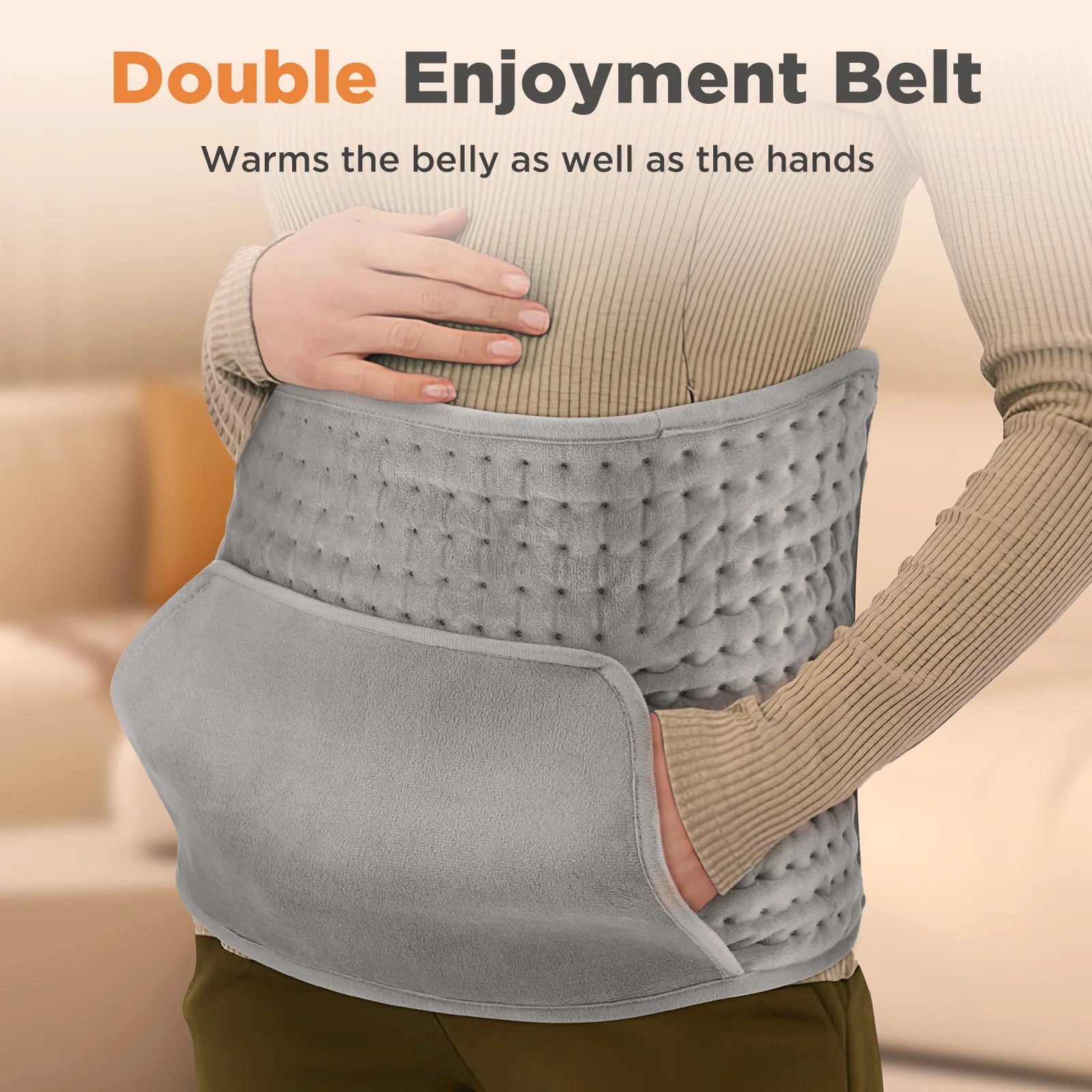 Electric Heated Waist Wrap with Hand Pockets - 3