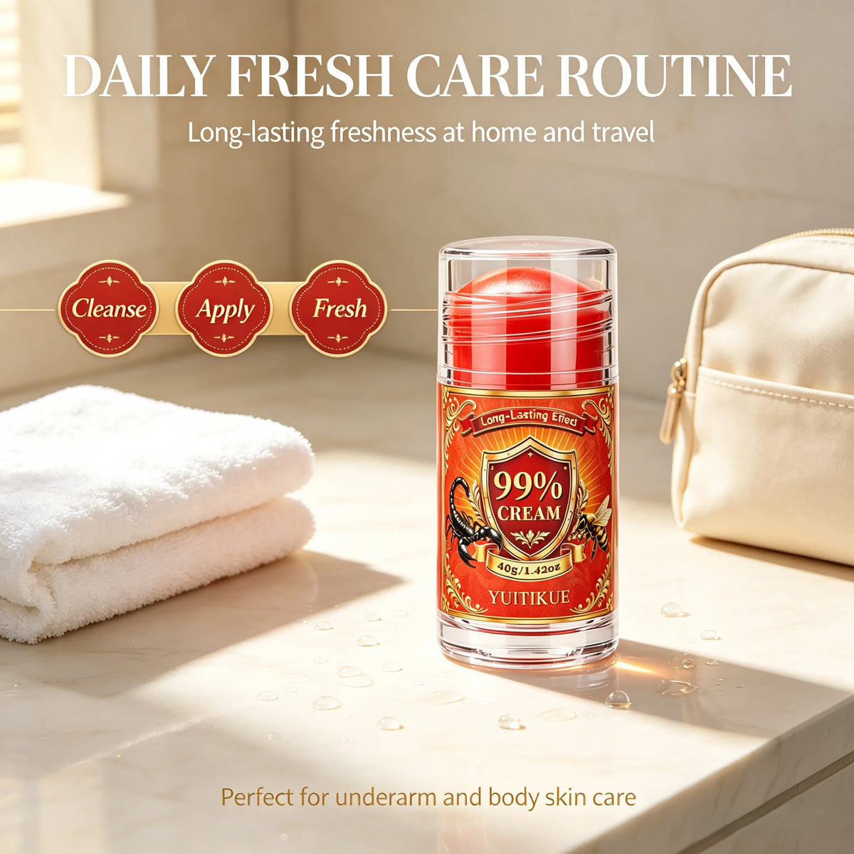 99% Cream Deodorant Stick Long Lasting Underarm Odor Control