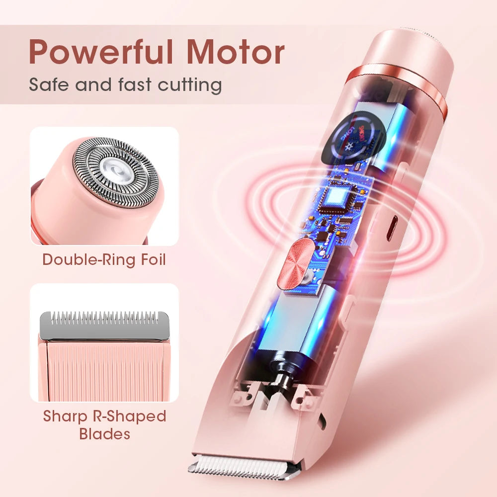 Waterproof Dual-Head Electric Body Shaver for Women