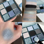 9 Color Eyeshadow Palette Vibrant Glitter and Matte Makeup Kit