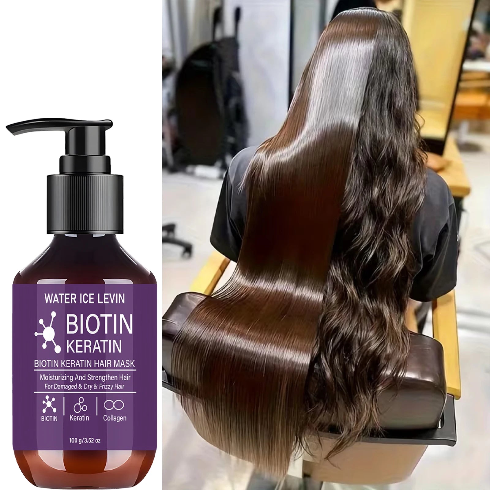 Keratin and Biotin Hair Mask Treatment for Dry and Frizzy Hair 100g