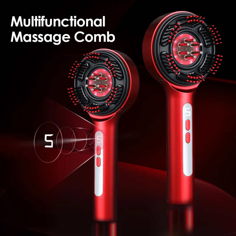 Electric Scalp Massager and Hair Growth Serum Applicator Comb