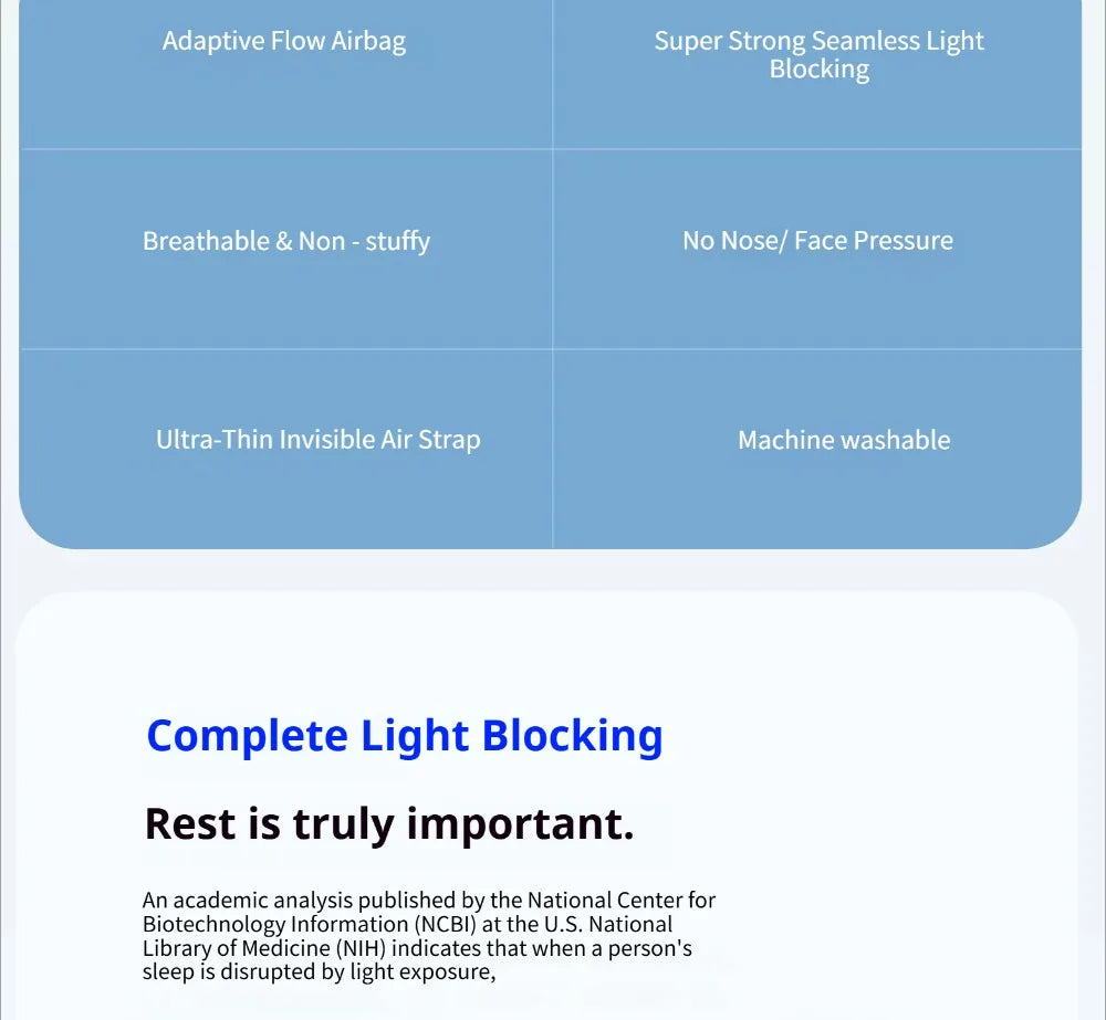 Dreamlight 4S Pro Memory Foam Sleeping Eye Mask Light Blocking Sleep Aid - 18