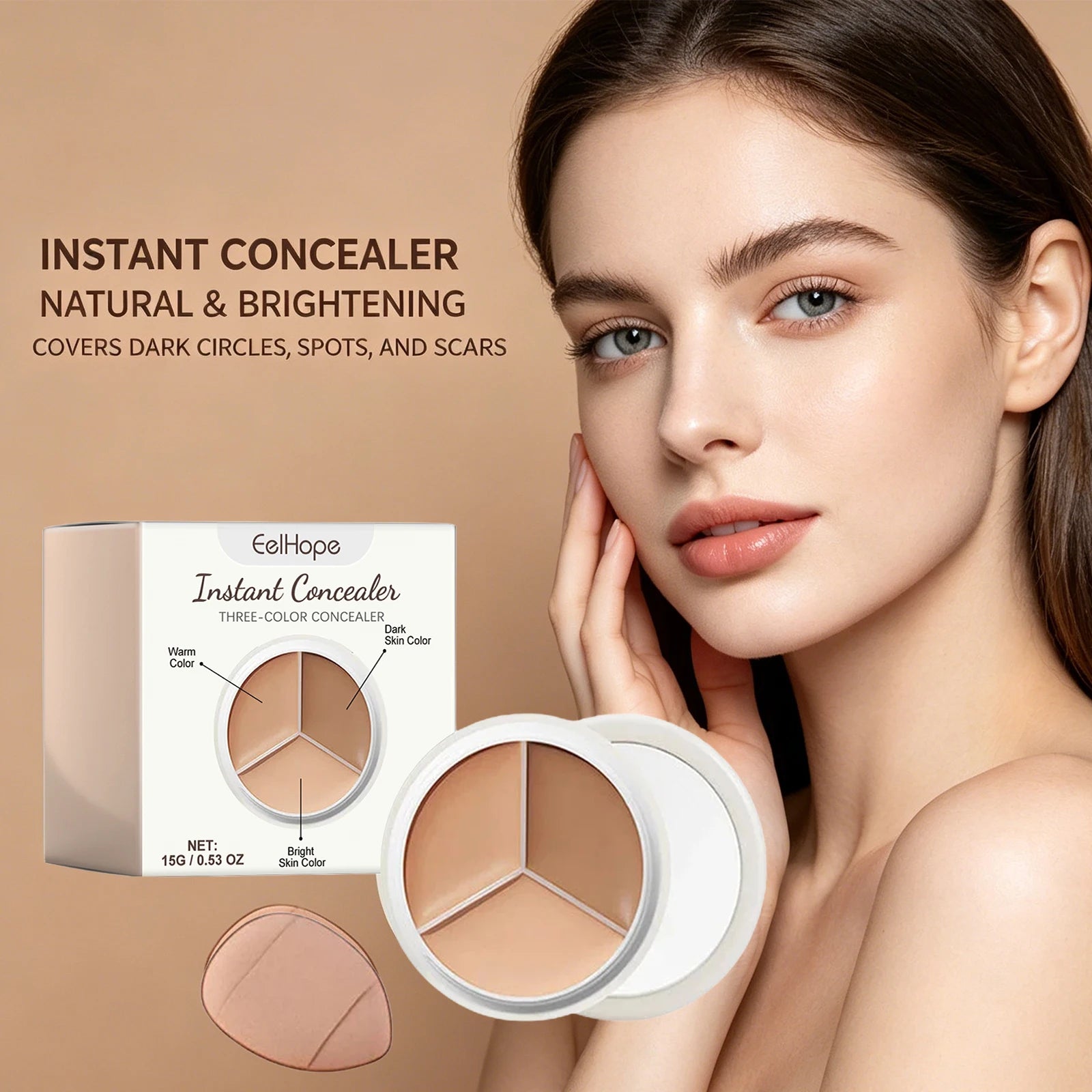 3-Color Cream Concealer Palette for Flawless Coverage - 5