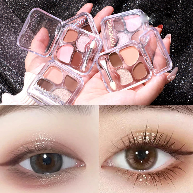 4 Color Eyeshadow Palette Waterproof Glitter Eye Makeup